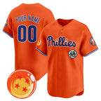 Custom Philadelphia Phillies x Dragon Ball Orange JEROMEN Vapor Premier Limited Jersey - All Stitched
