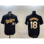 Los Angeles Dodgers #18 Yoshinobu Yamamoto Black Gold JEROMEN Limited Stitched Jersey