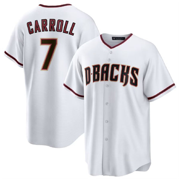Arizona Diamondbacks #7 Corbin Carroll White JEROMEN Cool Base Stitched Jersey 2