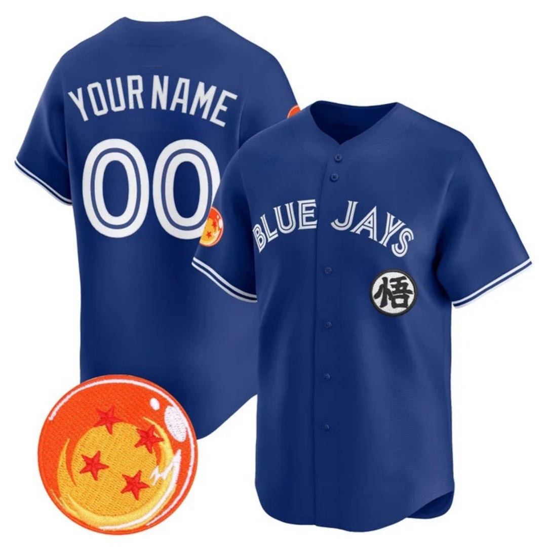 Custom Toronto Blue Jays x Dragon Ball Royal JEROMEN Vapor Premier Limited Jersey - All Stitched