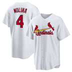 St. Louis Cardinals #4 Yadier Molina White JEROMEN Home Replica Retired Player Jersey