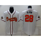 Atlanta Braves #28 Matt Olson 2022 White Gold JEROMEN World Series Champions Program Cool Base Stitched Jersey