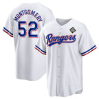 Texas Rangers #52 Jordan Montgomery White JEROMEN 2023 World Series Stitched Jersey