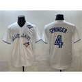 Toronto Blue Jays #4 George Springer White JEROMEN 2025 World Series Home Cool Base Stitched Jersey