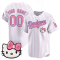 Custom Los Angeles Dodgers ACTIVE PLAYER Pinstripe JEROMEN 2025 Hello Kitty Vapor Premier Limited Stitched Jersey