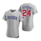 Chicago Cubs #24 Joc Pederson Gray JEROMEN Authentic Road Jersey