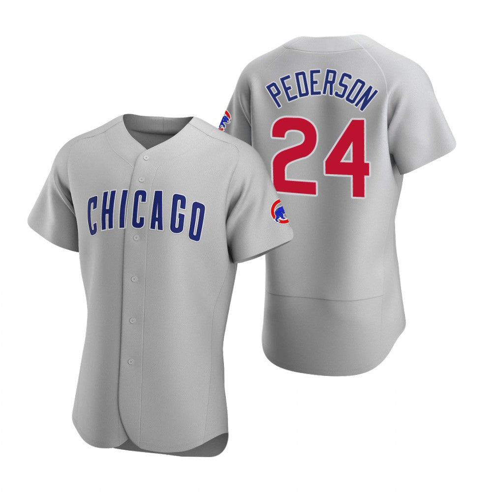 Chicago Cubs #24 Joc Pederson Gray JEROMEN Authentic Road Jersey