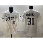 Detroit Tigers #31 Riley Greene White JEROMEN 'Motor Gothic Edition' Vapor Premier Limited Stitched Jersey