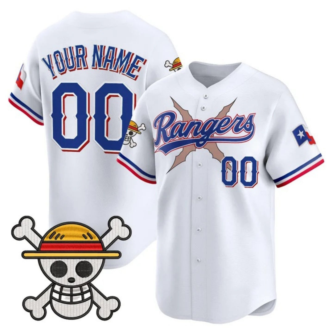 Custom Texas Rangers x One Piece White JEROMEN Vapor Premier Limited Jersey - Stitched