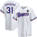 Texas Rangers #31 Max Scherzer 2023 White JEROMEN World Series Stitched Jersey