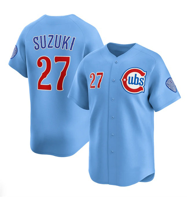 Chicago Cubs #27 Seiya Suzuki Blue JEROMEN 2024-25 2nd Alternate Limited Stitched Jersey