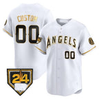 Custom Los Angeles Angels 2024 Spring Training Patch Vapor Premier Limited Jersey ¨C White Gold JEROMEN