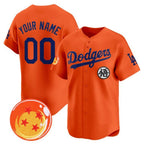 Custom Los Angeles Dodgers x Dragon Ball Orange JEROMEN Vapor Premier Limited Jersey - Stitched