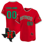 Custom Houston Astros Mexico Texas Patch Vapor Premier Limited Jersey V3 ¨C Red JEROMEN