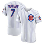 Chicago Cubs #7 Dansby Swanson White JEROMEN Home Stitched Flex Base Jersey
