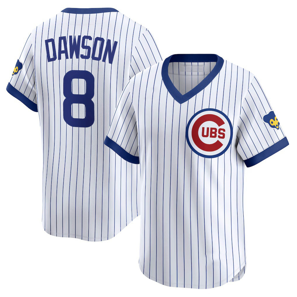 Chicago Cubs #8 Andre Dawson White JEROMEN Throwback Cooperstown Collection Limited Jersey