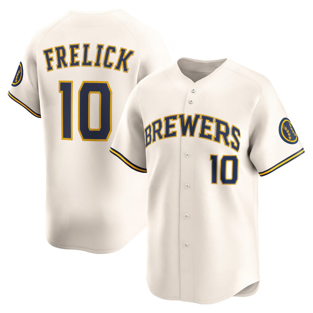 Milwaukee Brewers #10 Sal Frelick Cream JEROMEN Home Limited Player Jersey