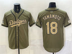 Los Angeles Dodgers #18 Yoshinobu Yamamoto Olive JEROMEN 2026 Armed Forces Day Stitched Jersey 2