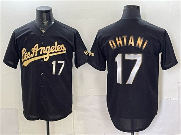 Los Angeles Dodgers #17 Shohei Ohtani Black Gold JEROMEN Limited Stitched Jersey 2