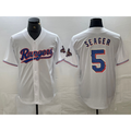 Texas Rangers #5 Corey Seager White JEROMEN 2023 World Series Champions Cool Base Jersey