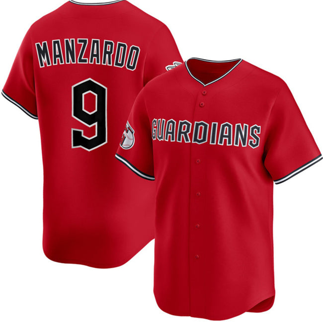 Cleveland Guardians #9 Kyle Manzardo Red JEROMEN Alternate Limited Stitched Jersey