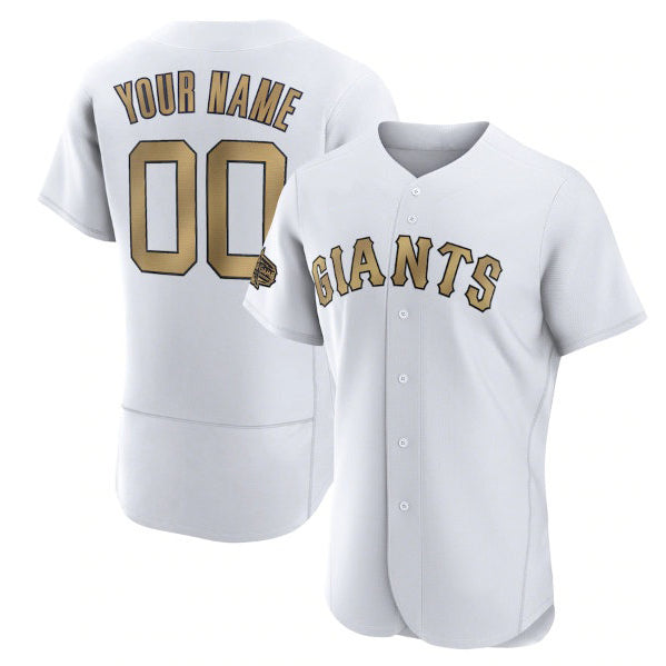 Custom San Francisco Giants Active Player White JEROMEN 2022 All-Star Flex Base Stitched Jersey