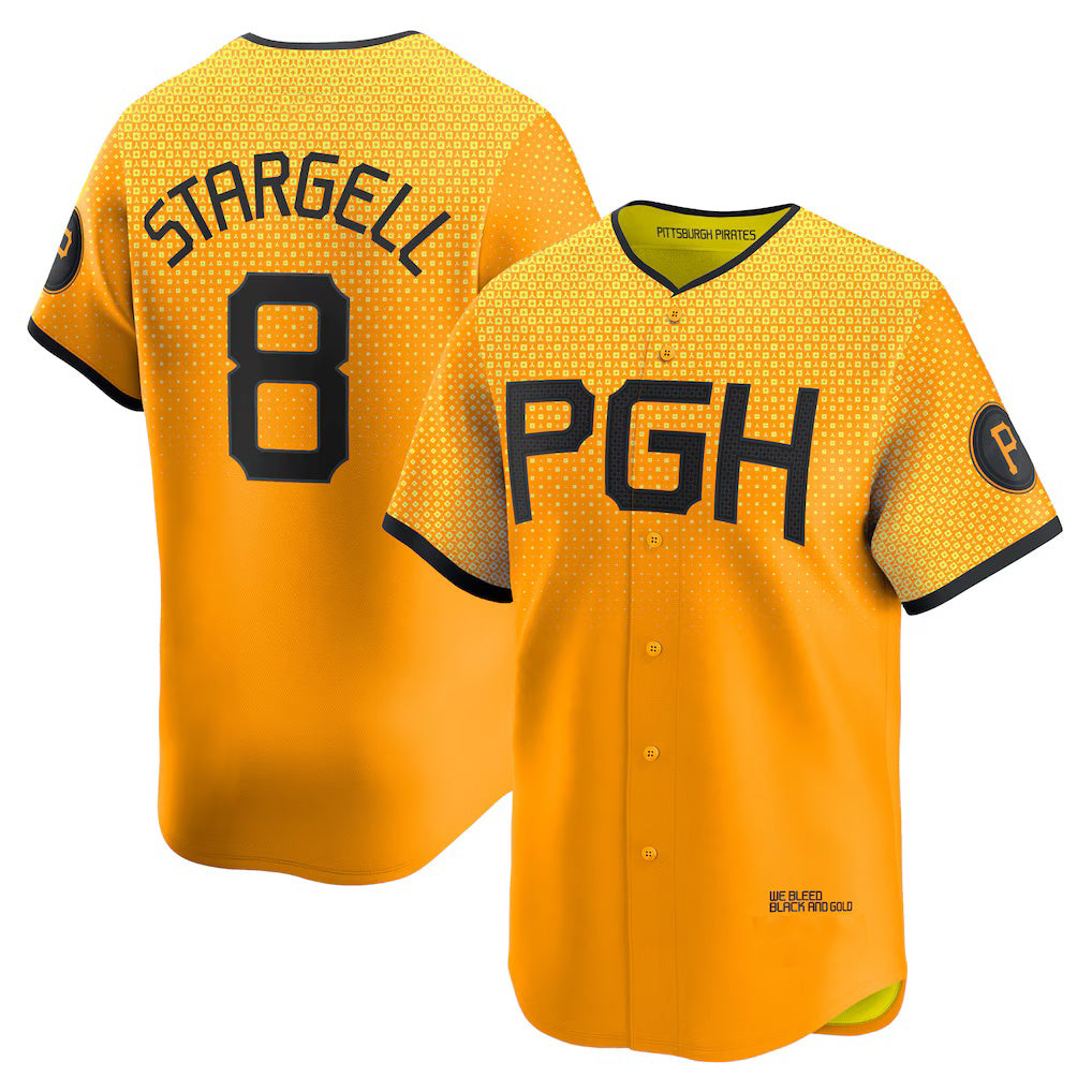 Pittsburgh Pirates #8 Willie Stargell Gold JEROMEN City Connect Limited Player Jersey