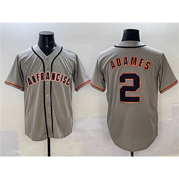 San Francisco Giants #2 Willy Adames Gray JEROMEN Cool Base Stitched Jersey 2