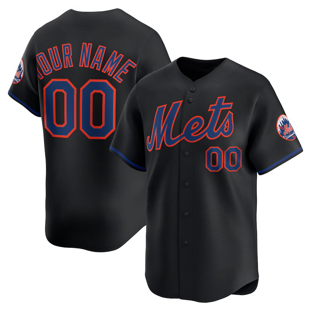 Custom New York Mets Black JEROMEN Alternate Limited Jersey