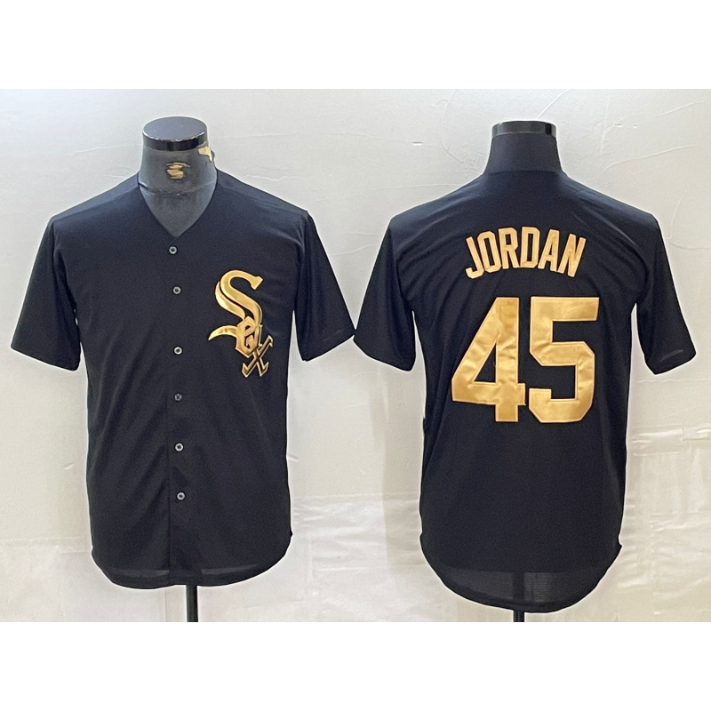 Chicago White Sox #45 Michael Jordan Black Gold JEROMEN Cool Base Stitched Jersey