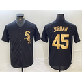 Chicago White Sox #45 Michael Jordan Black Gold JEROMEN Cool Base Stitched Jersey