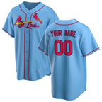 Custom St. Louis Cardinals Light Blue JEROMEN Alternate Replica Jersey
