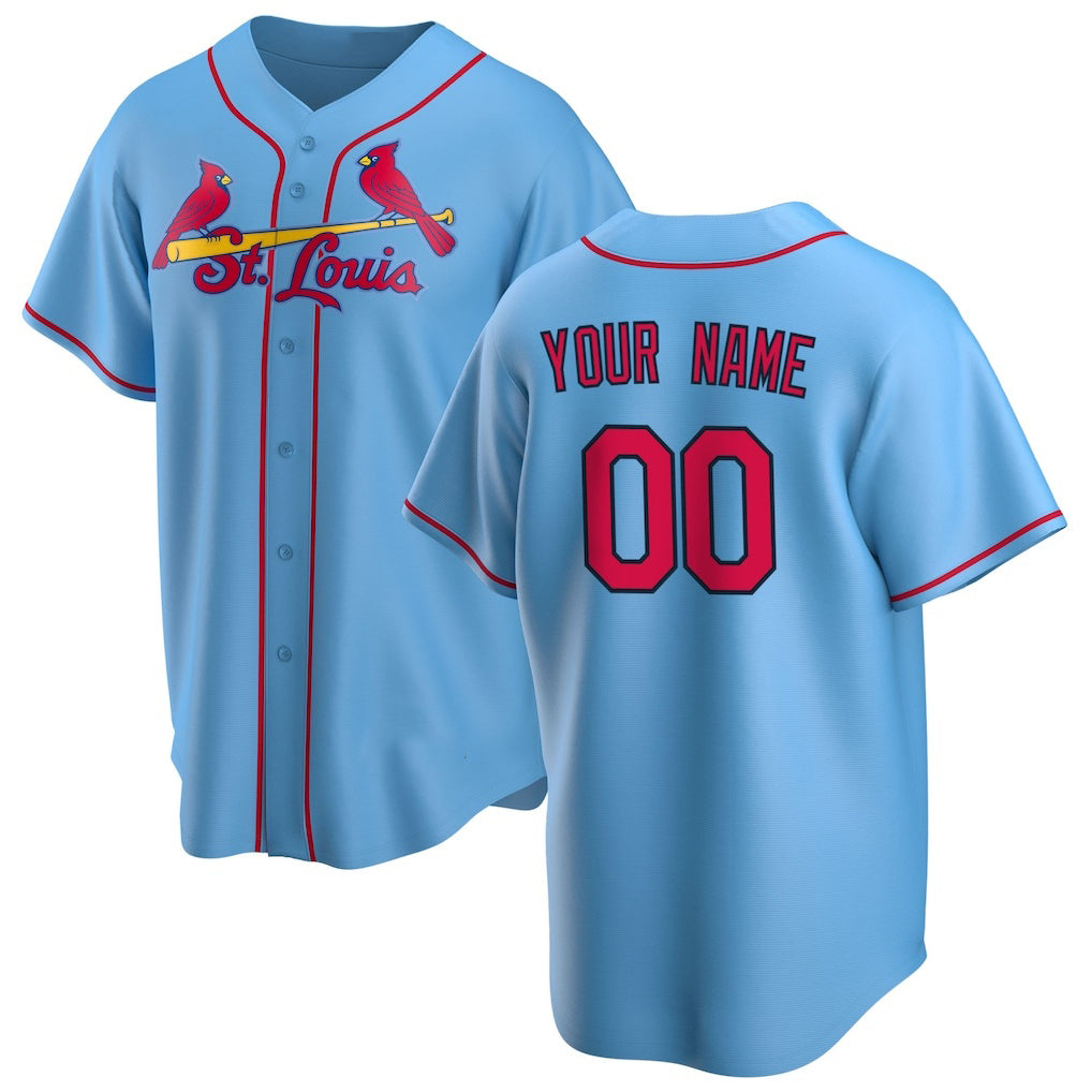 Custom St. Louis Cardinals Light Blue JEROMEN Alternate Replica Jersey