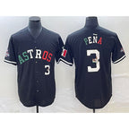 Houston Astros #3 Jeremy Pena Number Mexico Black JEROMEN Cool Base Stitched Jersey