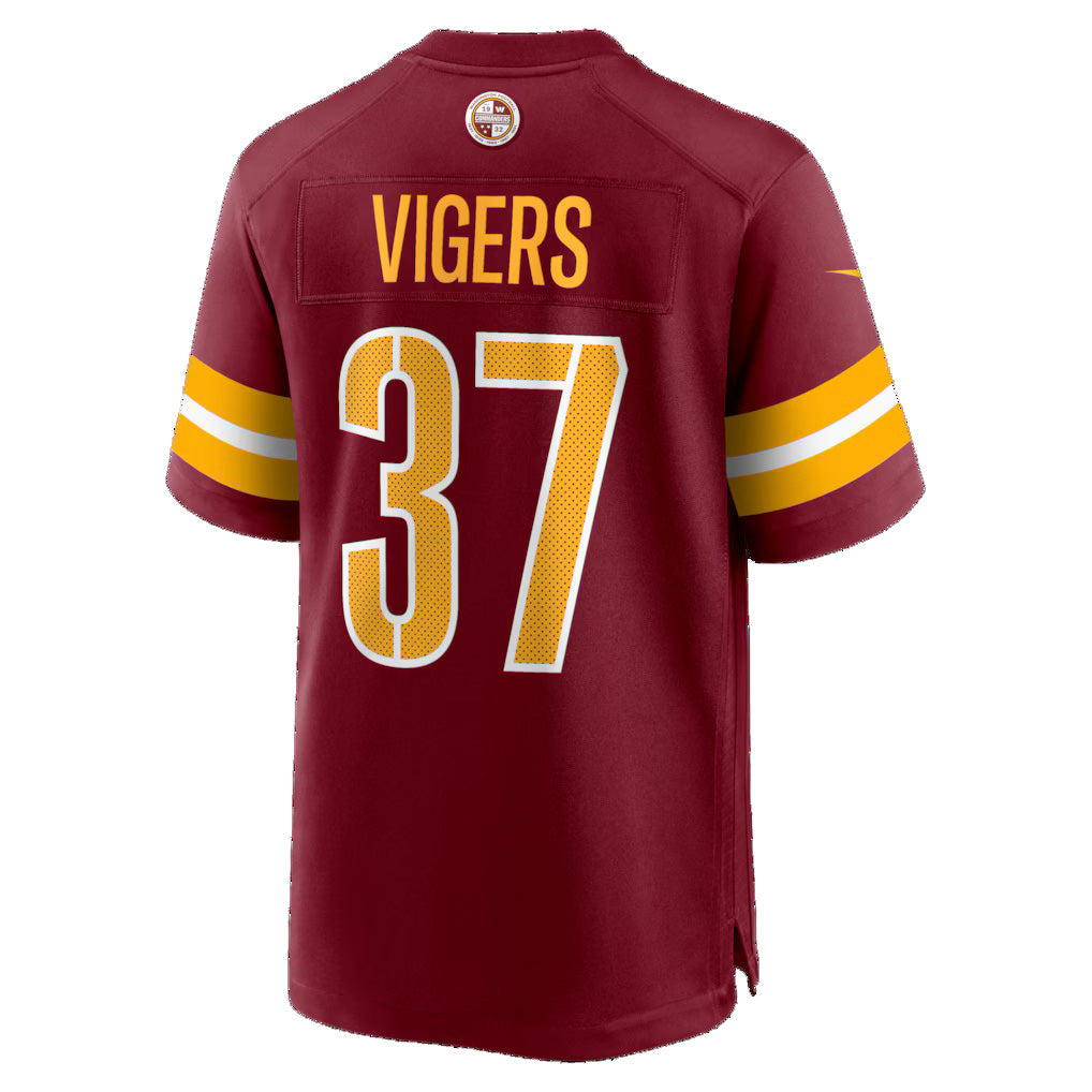 W.Commanders #37 Car'lin Vigers Burgundy JEROMEN Team Game Jersey