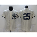 Chicago White Sox #25 Andrew Vaughn 2021 Cream Navy JEROMEN Field of Dreams Flex Base Stitched Jersey