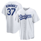 Los Angeles Dodgers #37 Teoscar Hernandez White JEROMEN Home Replica Jersey