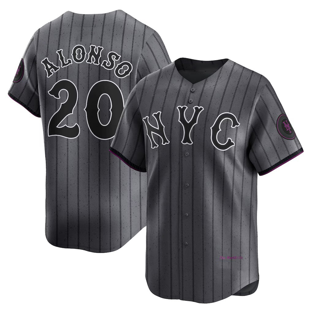 New York Mets #20 Pete Alonso Graphite JEROMEN 2024 City Connect Limited Player Jersey