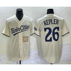 Minnesota Twins #26 Max Kepler Number Cream JEROMEN 2022 City Connect Cool Base Stitched Jersey