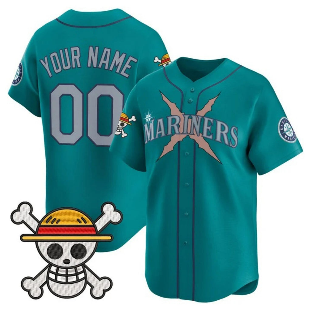 Custom Seattle Mariners x One Piece Teal JEROMEN Vapor Premier Limited Jersey - Stitched