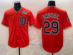 Detroit Tigers #29 Tarik Skubal Orange JEROMEN 2026 Alternate USA 250' Patch Vapor Premier Limited Stitched Jersey