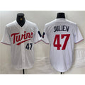 Minnesota Twins #47 Edouard Julien White JEROMEN Cool Base Stitched Jersey 1