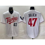 Minnesota Twins #47 Edouard Julien White JEROMEN Cool Base Stitched Jersey 1
