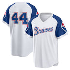 Atlanta Braves #44 Hank Aaron White JEROMEN Home Cooperstown Collection Player Jersey