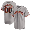 Custom San Francisco Giants Active Player Gray JEROMEN Away Limited Stitched Jersey