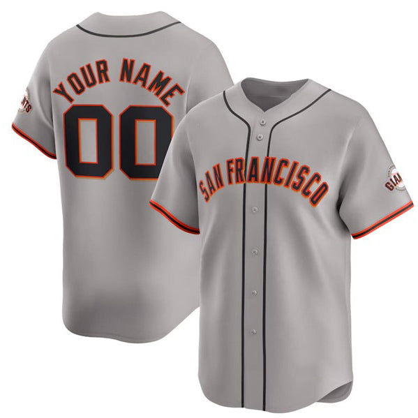 Custom San Francisco Giants Active Player Gray JEROMEN Away Limited Stitched Jersey