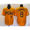 Pittsburgh Pirates #8 Willie Stargell Number Gold JEROMEN 2023 City Connect Stitched Jersey 2