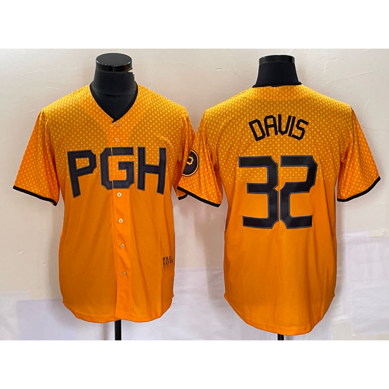 Pittsburgh Pirates #32 Henry Davis Yellow JEROMEN 2023 City Connect Stitched Jersey 2