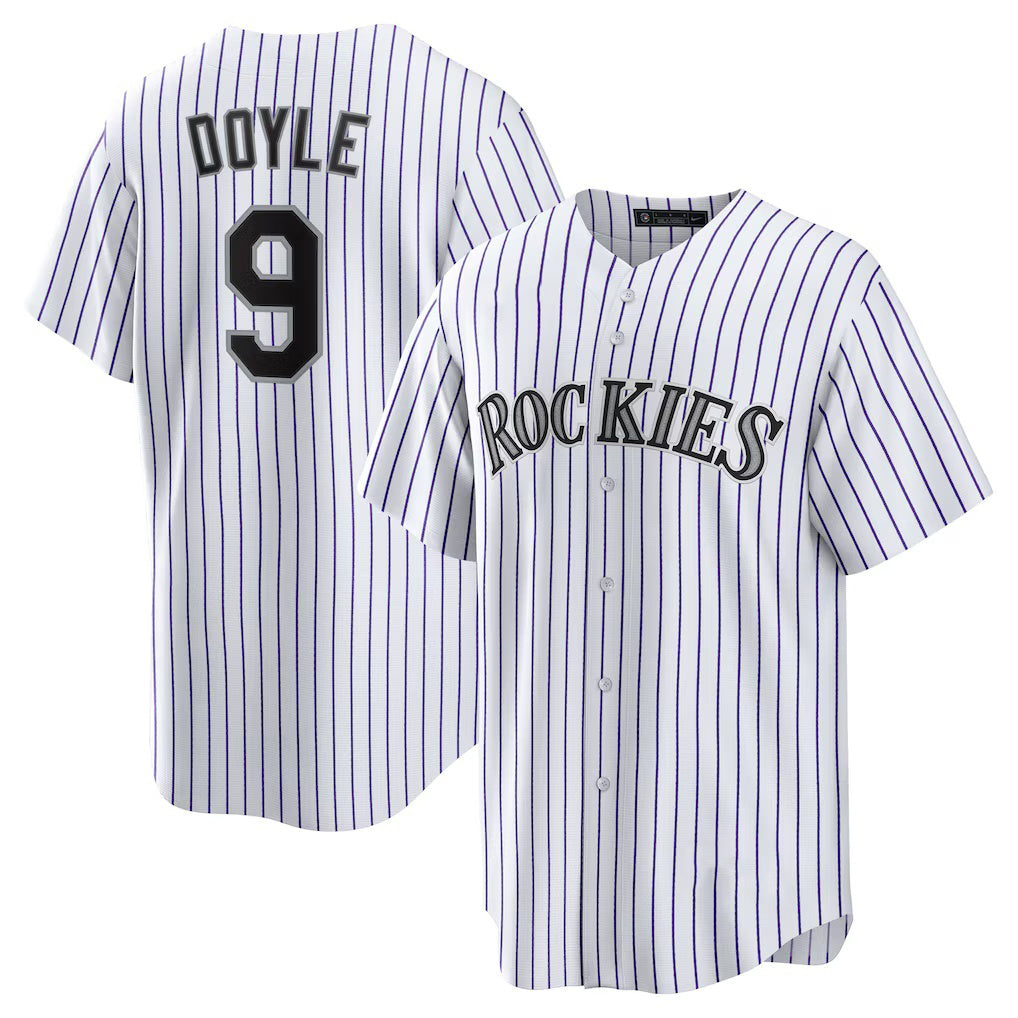 Colorado Rockies #9 Brenton Doyle White JEROMEN Home Replica Jersey