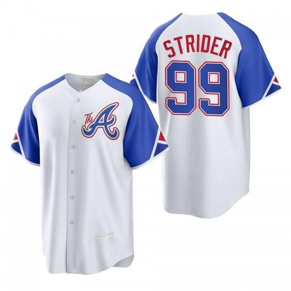 Atlanta Braves #99 Spencer Strider White JEROMEN 2023 City Connect Cool Base Stitched Jersey